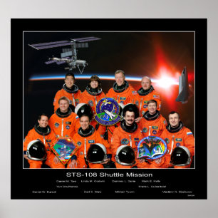 Affiche Équipage de la mission de navette STS-108 avec l'é