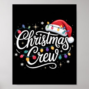 Affiche Équipage de Noël Lumières de Noël Pyjamas Familiau
