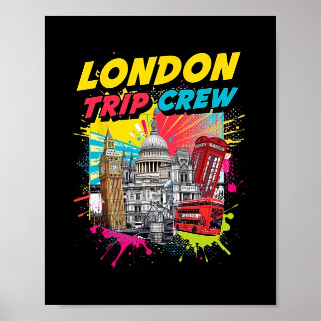 Affiche Équipage de voyage à Londres Angleterre Vacances T (Devant)