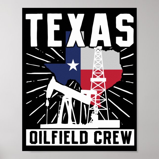 Affiche Équipage des champs de pétrole du Texas (Devant)