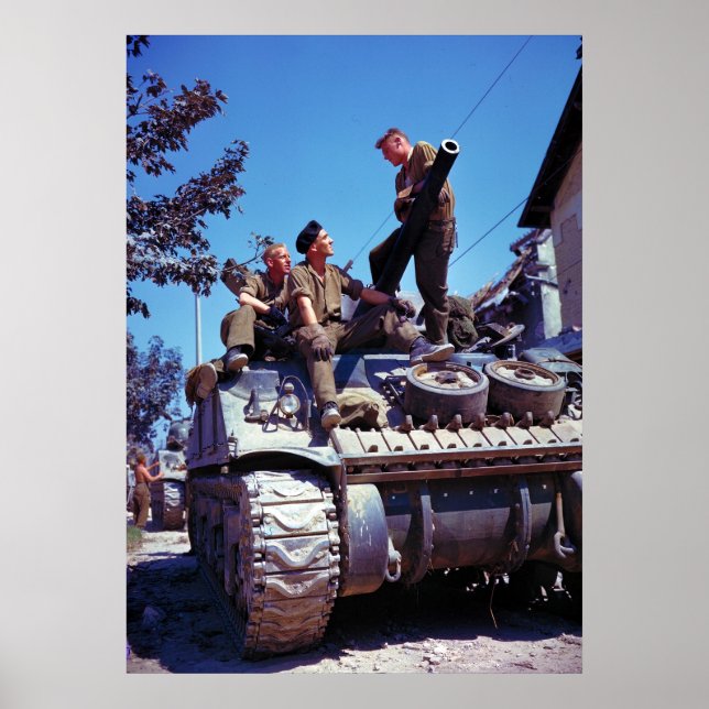 Affiche Équipage d'un char Sherman au sud de Vaucelles (Devant)