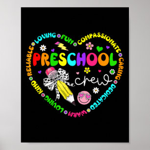 Affiche Équipage Préscolaire Retour À L'École Pré K Enseig