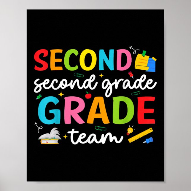 Affiche Équipe 2e année 2e année Enseignant Squad Retour à (Devant)