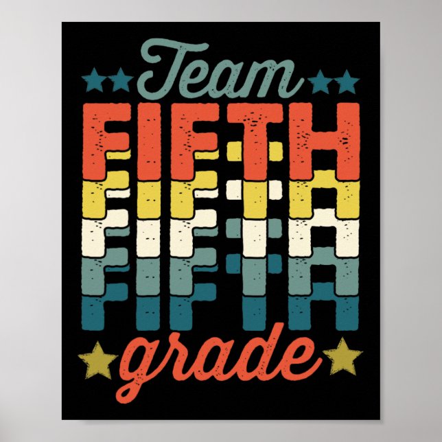Affiche Équipe 5e année Retour à l'école Enseignants enfan (Devant)