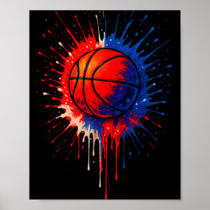 Affiche Équipe américaine de basket-ball Splash Ball pour