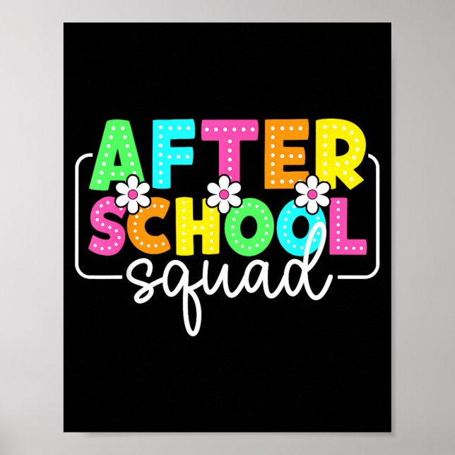 Affiche Équipe après l'école de retour à l'école enseignan (Devant)