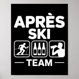 Affiche Équipe Après Ski Ski Snowboard Skieur Après Ski
