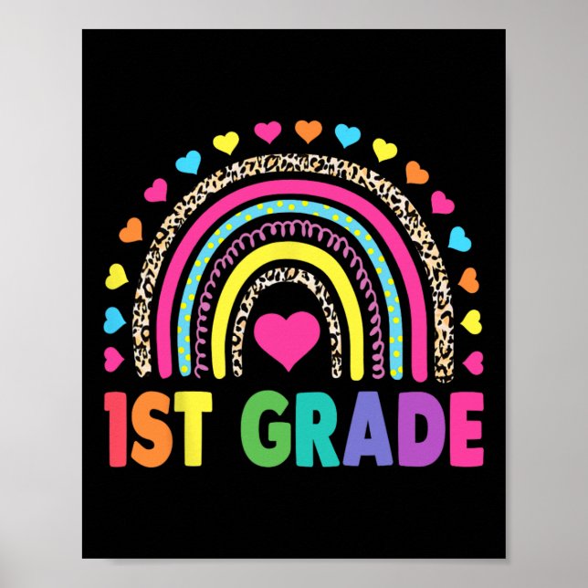 Affiche Équipe arc-en-ciel filles garçons enseignant équip (Devant)