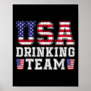 Affiche Équipe Boire Usa Drôle Boire Amateur De Bière 4e D
