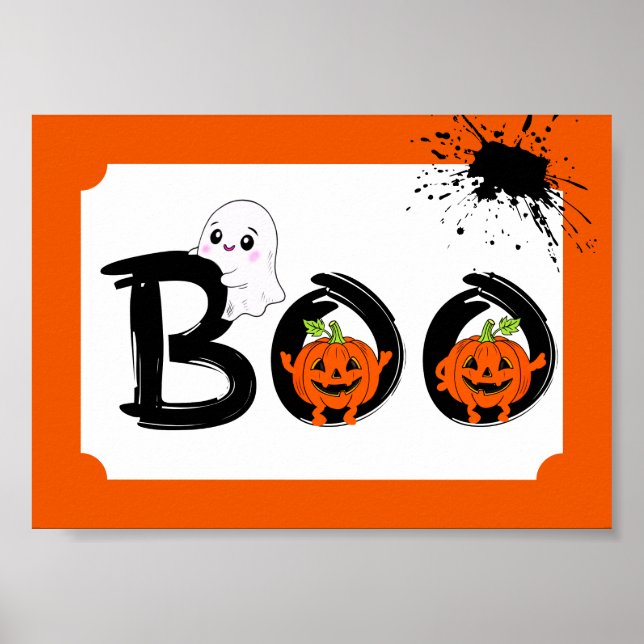 Affiche Équipe Boo drôle Halloween (Devant)