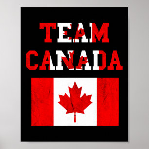 Affiche Équipe Canada Équipe de soccer canadienne Feuille