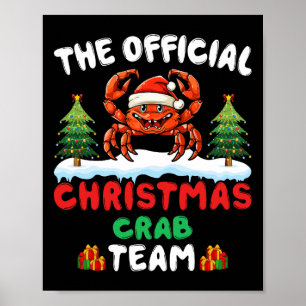 Affiche Équipe Crabe de Noël - Crabe portant un chapeau de