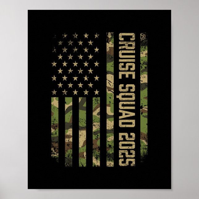 Affiche Équipe Croisière Camo 2025 États-Unis Drapeau Amér (Devant)