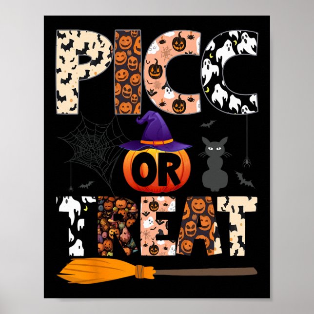 Affiche Équipe d'accès vasculaire Picc Nurse Halloween Cut (Devant)