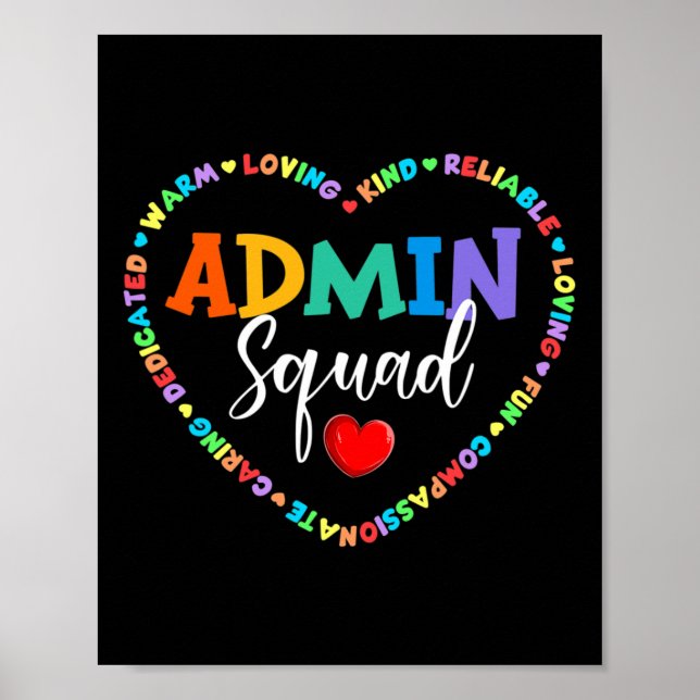 Affiche Équipe d'administration du coeur mignon Amusant Pr (Devant)