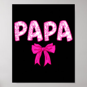 Affiche Équipe d'anniversaire de papa avec un nœud rose as