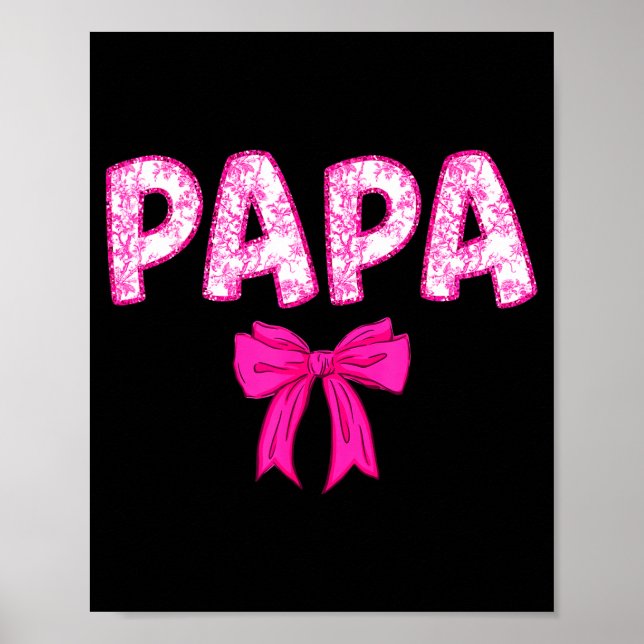 Affiche Équipe d'anniversaire de papa avec un nœud rose as (Devant)