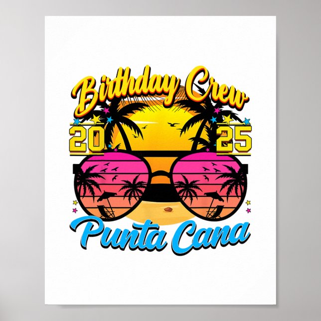 Affiche Équipe d'anniversaire Punta Retro Cana 2025 Couche (Devant)