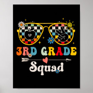Affiche Équipe de 3e année Mignonne Groovy Enseignant Élèv