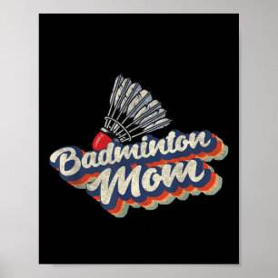 Affiche Équipe de badminton rétro Sport Joueur Entraîneur