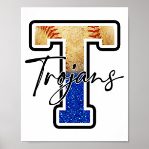 Affiche Équipe de baseball des Troyens Mascotte Fierté Esp