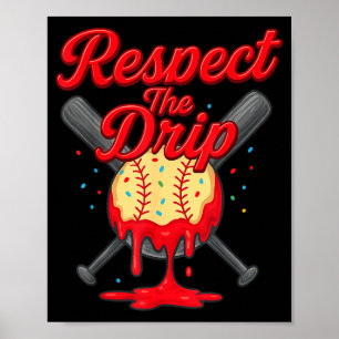 Affiche Équipe de baseball Drip pour garçons et filles Gla