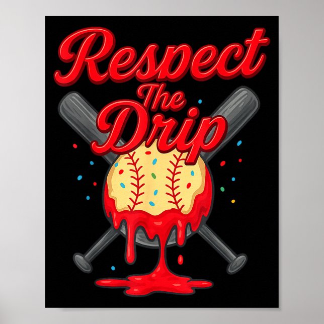 Affiche Équipe de baseball Drip pour garçons et filles Gla (Devant)