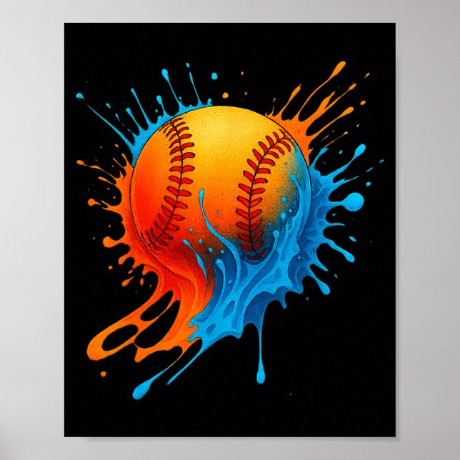 Affiche Équipe de baseball Drip pour garçons et filles Gla (Devant)