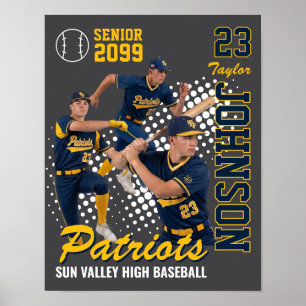 Affiche Équipe de baseball Photo personnalisée Senior Nigh