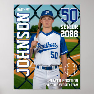 Affiche Équipe de baseball senior Photo personnalisée Spor