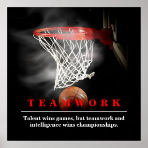 Affiche Équipe de basketball motivationnel inspirant