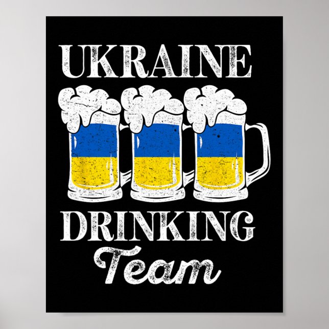 Affiche Équipe de boisson d'Ukraine Drôle de fête ukrainie (Devant)