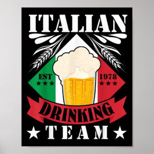 Affiche Équipe de boisson italienne Boire de bière hommes