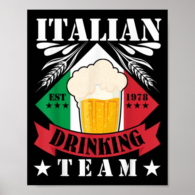 Affiche Équipe de boisson italienne Boire de bière hommes  (Devant)