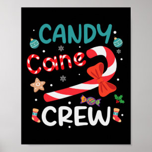 Affiche Équipe de bonbons de Noël amateur de canne à bonbo