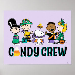Affiche Équipe de bonbons Peanuts Gang Halloween