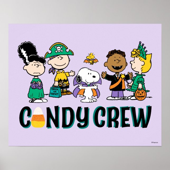 Affiche Équipe de bonbons Peanuts Gang Halloween (Devant)