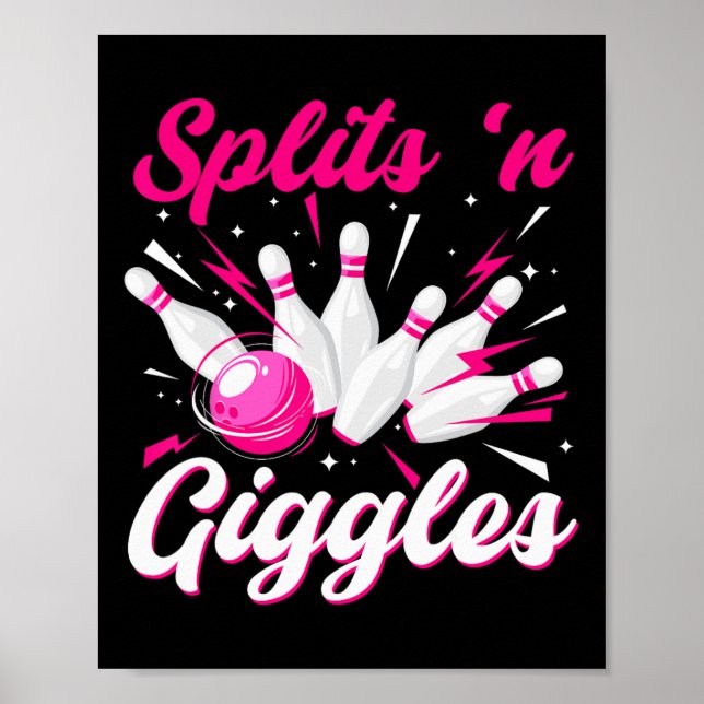 Affiche Équipe de bowling Funny Splits n Giggles Joueuse d (Devant)