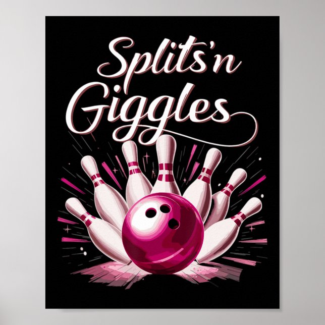 Affiche Équipe de bowling Funny Splits n Giggles Joueuse d (Devant)