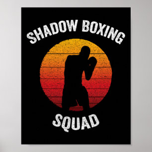 Affiche Équipe de boxe en ombre vintage kickboxing