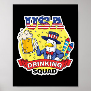 Affiche Équipe de buveurs Usa 4 juillet Jour de l'indépend