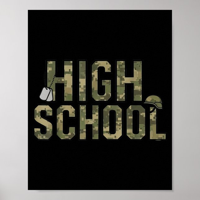 Affiche Équipe de camouflage lycée rentrée scolaire profes (Devant)