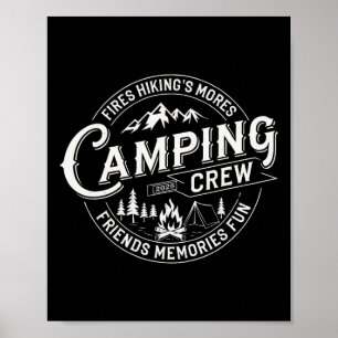 Affiche Équipe de camping 2025 pour famille campeur enfant