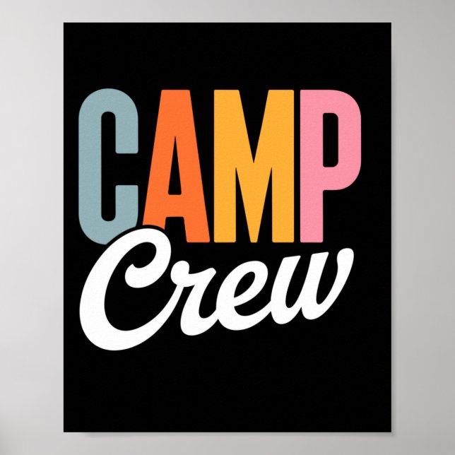 Affiche Équipe de camping rétro d'été amis drôles (Devant)