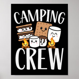 Affiche Équipe de camping Smore Feu de camp Groupe Squad É