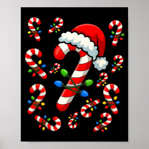 Affiche Équipe de canne en bonbons de Noël Crèches de vaca