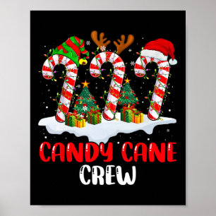 Affiche Équipe de canne en bonbons Noël drôle famille appa