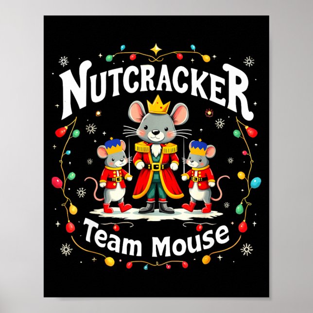 Affiche Équipe de casse-noisette de Noël Souris Drôle Sold (Devant)