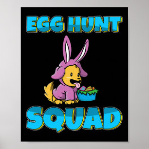 Affiche Équipe de chasse aux œufs Chien mignon Chiot Pâque
