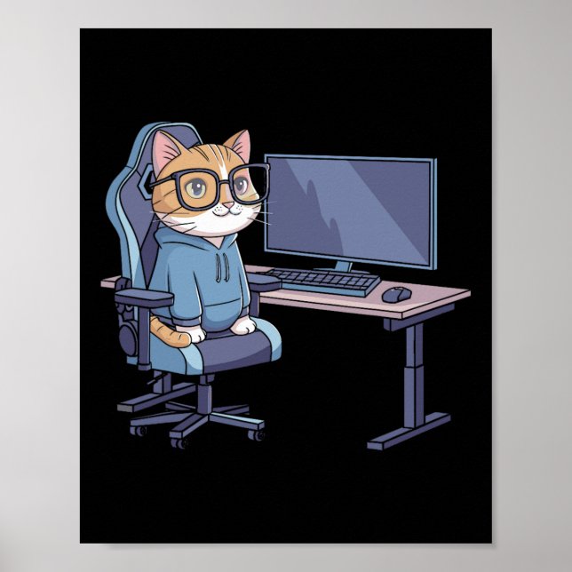 Affiche Équipe de chat de joueur Mème drôle 1  (Devant)